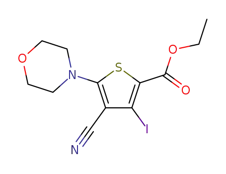 4-cyano-3-iodo-5-(morpholin-4-yl)thiophene-2-carboxylic acid ethyl ester