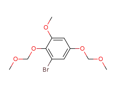 Molecular Structure of 133099-84-0 (Benzene, 1-bromo-3-methoxy-2,5-bis(methoxymethoxy)-)