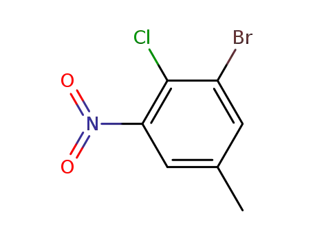 Molecular Structure of 89642-18-2 (1-bromo-2-chloro-5-methyl-3-nitrobenzene)