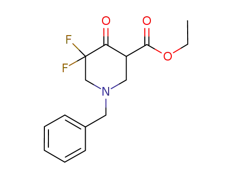 Molecular Structure of 1067915-34-7 (ethyl 1-benzyl-5,5-difluoro-4-oxopiperidine-3-carboxylate)