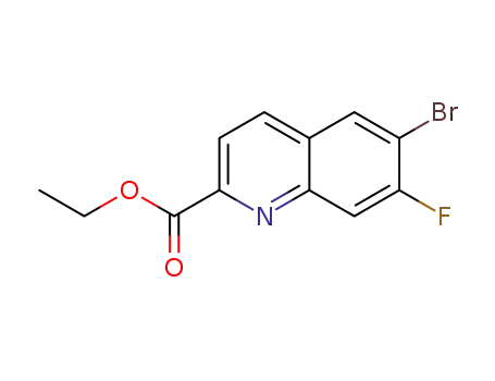 Molecular Structure of 1020574-89-3 (ethyl 6-bromo-7-fluoroquinoline-2-carboxylate)