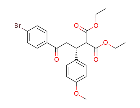 Molecular Structure of 1628735-86-3 (diethyl 2-(1R)-(3-(4-bromophenyl)-1-(4-methoxyphenyl)-3-oxopropyl)malonate)
