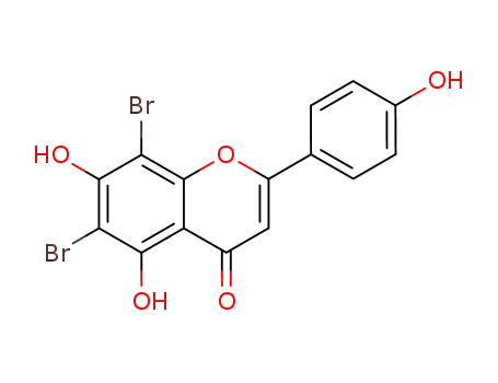 Molecular Structure of 1006032-73-0 (6,8-dibromo-5,7,4'-trihydroxyflavone)