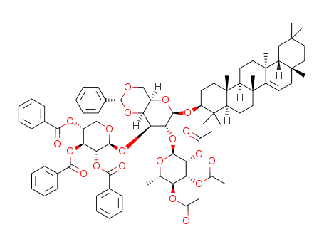 taraxerol 2,3,4-tri-O-benzoyl-β-D-xylopyranosyl-(1->3)-[2,3,4-tri-O-acetyl-α-L-rhamnopyransyl-(1->2)]-4,6-di-O-benzylidene-β-D-galactopyranoside