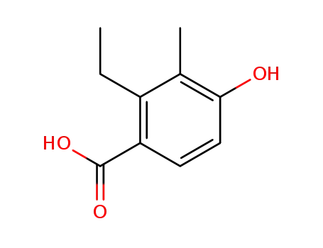 Molecular Structure of 1227845-51-3 (2-ethyl-4-hydroxy-3-methylbenzoic acid)