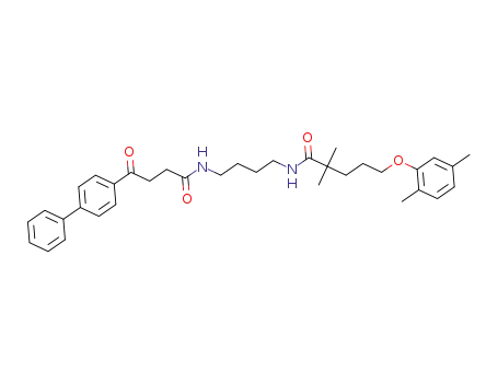 N-{4-[4-(biphenyl-4-yl)-4-oxobutanamido]butyl}-5-(2,5-dimethylphenoxy)-2,2-dimethylpentanamide