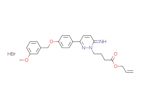 Molecular Structure of 1318791-90-0 (allyl-4-{6-imino-3-[4-(3-methoxy-benzyloxy)-phenyl]-6H-pyridazin-1-yl}-butyric acid hydrobromide)