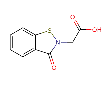 Molecular Structure of 82152-06-5 (2-(3-oxobenzo[d]isothiazol-2(3H)-yl)acetic acid)