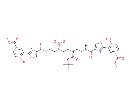 3,3'-[1,2-ethanediylbis[[[(1,1-dimethylethoxy)carbonyl]imino]-2,1-ethanediyliminocarbonyl-4,2-thiazolediyl]]-bis[4-hydroxy]benzoic acid dimethyl ester