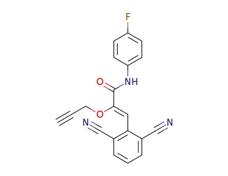 (Z)-3-(2,6-dicyanophenyl)-N-(4-fluorophenyl)-2-(prop-2-ynyloxy)acrylamide