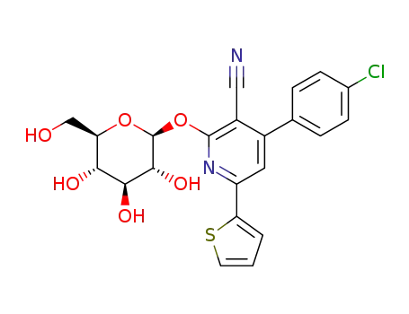 4-(4-chlorophenyl)-2-(β-D-glucopyranosyloxy)-6-(thien-2-yl)nicotinonitrile