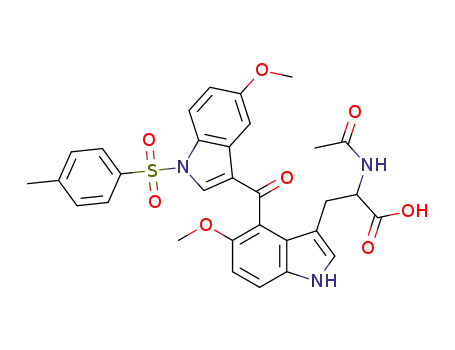 2-acetylamino-3-{4-[5-methoxy-1-(toluene-4-sulfonyl)-1H-indole-3-carbonyl]-5-methoxy-1H-indol-3-yl}-propionic acid