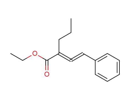 Molecular Structure of 894855-52-8 (Pentanoic acid, 2-(phenylethenylidene)-, ethyl ester)