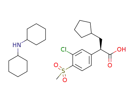 (R)-2-(3-chloro-4-methanesulfonyl-phenyl)-3-cyclopentyl-propionic acid, dicyclohexylamine salt