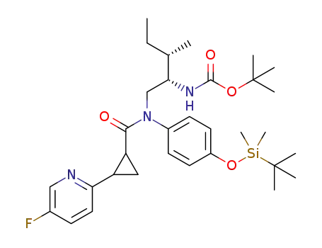[(1S,2S)-1-({[4-(tert-butyldimethylsilanyloxy)phenyl][trans-2-(5-fluoropyridin-2-yl)cyclopropanecarbonyl]amino}methyl)-2-methylbutyl]carbamic acid tert-butyl ester