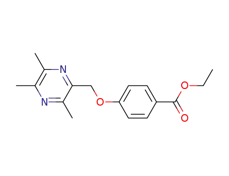 Molecular Structure of 947243-80-3 (4-[(3,5,6-TRIMETHYL-2-PYRAZINYL)METHOXY]BENZOIC ACID ETHYL ESTER)