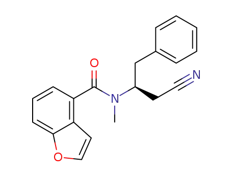 Molecular Structure of 1312557-94-0 (benzofuran-4-carboxylic acid ((S)-1-benzyl-2-cyanoethyl)(methyl)amide)