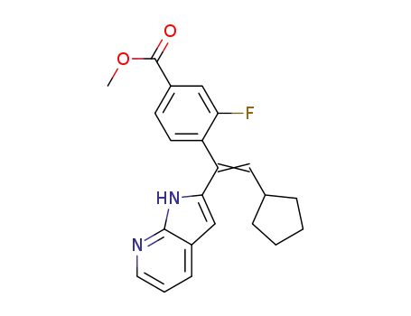 4-[2-cyclopentyl-1-(1H-pyrrolo[2,3-b]pyridin-2-yl)-vinyl]-3-fluoro-benzoic acid methyl ester