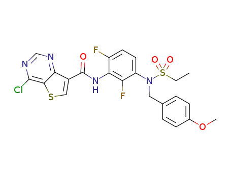 4-chloro-N-(2,6-difluoro-3-(N-(4-methoxybenzyl)ethylsulfonamido)phenyl)thieno[3,2-d]pyrimidine-7-carboxamide