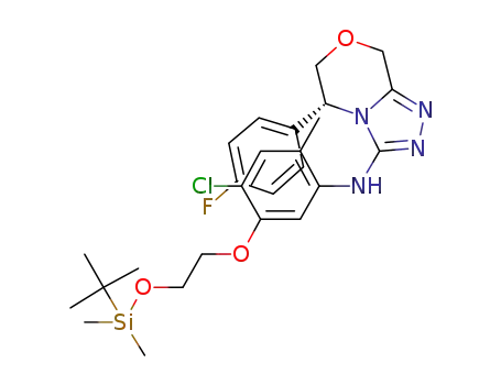 {5-[2-(tert-butyl-dimethyl-silanyloxy)-ethoxy]-4-chloro-2-methyl-phenyl}-[(R)-5-(4-fluoro-phenyl)-5,6-dihydro-8H-[1,2,4]triazolo[3,4-c][1,4]oxazin-3-yl]-amine