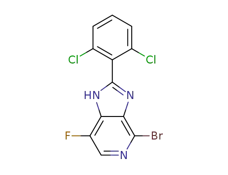 Molecular Structure of 1334411-83-4 (4-broMo-2-(2,6-dichlorophenyl)-7-fluoro-1H-iMidazo[4,5-c]pyridine)