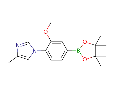 Molecular Structure of 1145786-44-2 (1H-IMidazole, 1-[2-Methoxy-4-(4,4,5,5-tetraMethyl-1,3,2-dioxaborolan-2-yl)phenyl]-4-Methyl-)