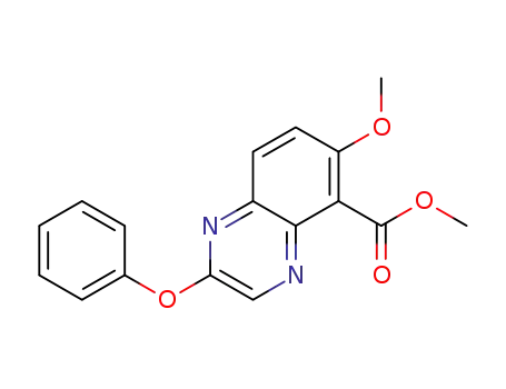 Molecular Structure of 1160682-44-9 (Methyl 6-(methyloxy)-2-(phenyloxy)-5-quinoxalinecarboxylate)