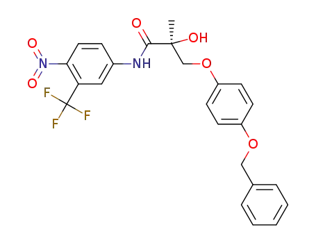 Molecular Structure of 1337990-15-4 ((S)-3-(4-(benzyloxy)phenoxy)-2-hydroxy-2-methyl-N-(4-nitro-3-(trifluoromethyl)phenyl)propanamide)