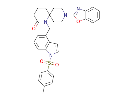 9-(benzo[d]oxazol-2-yl)-1-((1-tosyl-1H-indol-4-yl)methyl)-1,9-diazaspiro[5.5]undecan-2-one