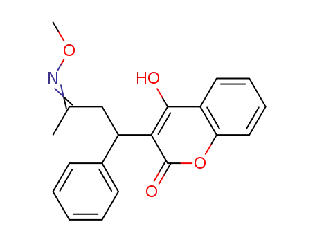Molecular Structure of 1103877-12-8 (4-hydroxy-3-(3-(methoxyimino)-1-phenylbutyl)-2H-1-benzopyran-2-one)