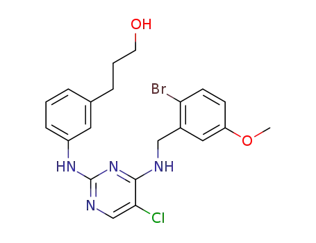 3-[3-({4-[(2-Bromo-5-methoxybenzyl)amino]-5-chloropyrimidin-2-yl)amino]phenyl}propan-1-ol