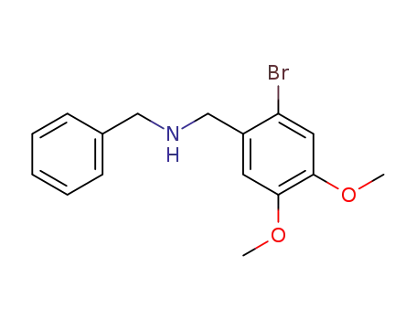 Molecular Structure of 89525-53-1 (Benzenemethanamine, 2-bromo-4,5-dimethoxy-N-(phenylmethyl)-)