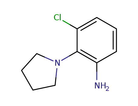 Molecular Structure of 58785-05-0 (3-CHLORO-2-PYRROLIDIN-1-YL-PHENYLAMINE)