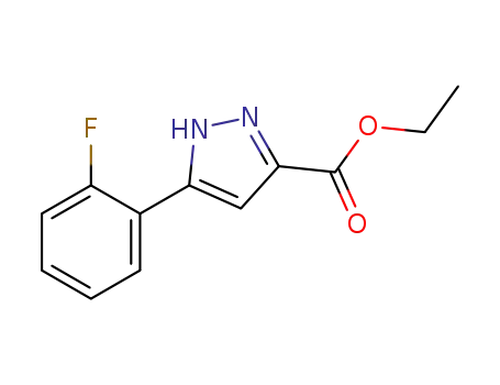 Molecular Structure of 1326810-58-5 (ethyl 5-(2-fluorophenyl)-1H-pyrazole-3-carboxylate)