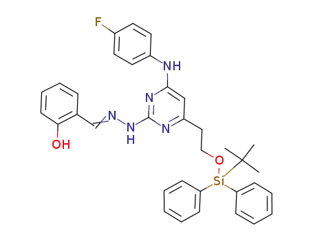 2-[(2-{4-[2-(tert-butyldiphenylsilyloxy)ethyl]-6-(4-fluorophenylamino)pyrimidin-2-yl}hydrazono)methyl]phenol