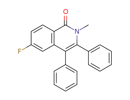 Molecular Structure of 1315257-13-6 (6-fluoro-2-methyl-3,4-diphenylisoquinolin-1(2H)-one)