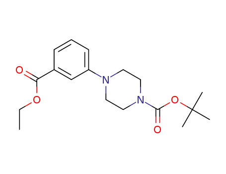 Molecular Structure of 261925-94-4 (1-BOC-4-(3-(ETHOXYCARBONYL)PHENYL)PIPER&)