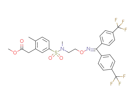 methyl 2-(5-(N-(2-(bis(4-(trifluoromethyl)phenyl)methylebeaminooxy)ethyl)-N-methylsulfamoyl)-2-methylphenyl)acetate