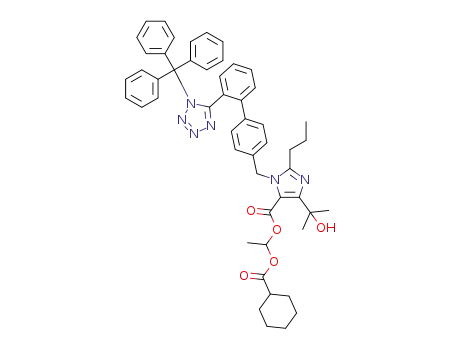 Molecular Structure of 1304689-26-6 ([1-(cyclohexylcarbonyloxy)]ethyl 4-(1-hydroxy-1-methylethyl)-2-propyl-1-{4-[2-(1-trityltetrazol-5-yl)phenyl]phenylmethyl}imidazole-5-carboxylate)