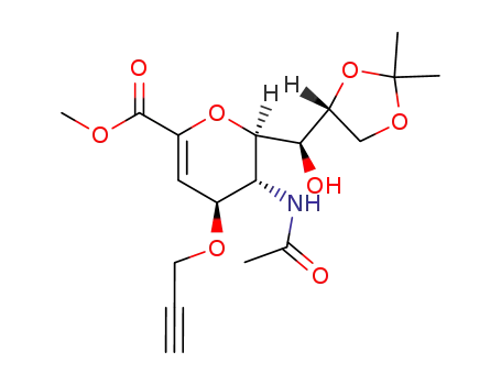 Molecular Structure of 909103-59-9 (methyl 5-acetamido-2,6-anhydro-3,5-dideoxy-8,9-O-isopropylidene-4-O-(2-propynyl)-D-glycero-D-galacto-non-2-enonate)