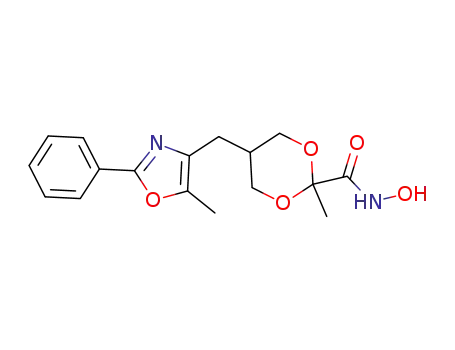 Molecular Structure of 1297530-08-5 (N-Hydroxy-2-Methyl-5-[(5-Methyl-2-phenyl-4-oxazolyl)Methyl]-1,3-dioxane-2-carboxaMide)