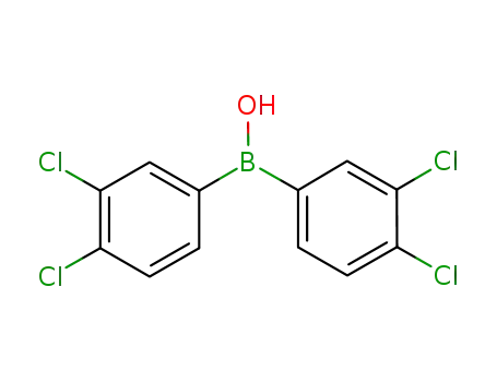 Molecular Structure of 131112-05-5 (bis(3,4-dichlorophenyl)borinic acid)