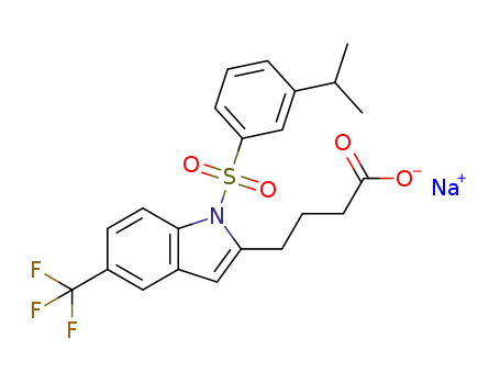 1-[[3-(1-methylethyl)phenyl]sulphonyl]-5-(trifluoromethyl)-1H-indole-2-butanoic acid sodium salt
