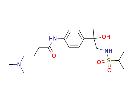 Molecular Structure of 305448-10-6 (4-(dimethylamino)-N-[4-(1-hydroxy-1-methyl-2-{[(methylethyl)sulfonyl]amino}ethyl)phenyl]butanamide)