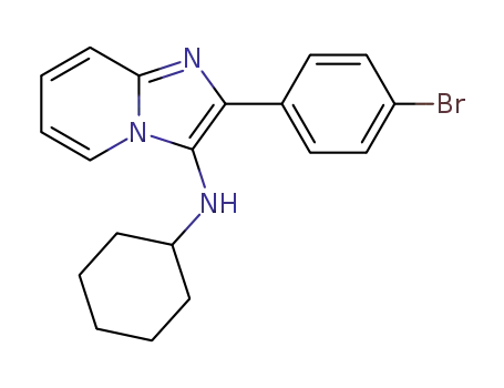 Molecular Structure of 1218933-56-2 (2?(4?bromophenyl)?N?cyclohexylimidazo[1,2?a]pyridin?3?amine)