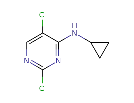 Molecular Structure of 1050602-55-5 (2,5-dichloro-N-cyclopropylpyrimidin-4-amine)