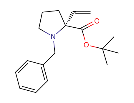 Molecular Structure of 1291079-42-9 ((R)-tert-butyl 1-benzyl-2-vinylpyrrolidine-2-carboxylate)