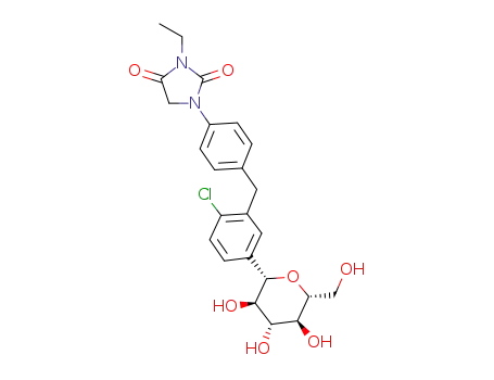 1-(4-(2-chloro-5-((2S,3R,4R,5S,6R)-3,4,5-trihydroxy-6-(hydroxymethyl)tetrahydro-2H-pyran-2-yl)benzyl)phenyl)-3-ethylimidazolidine-2,4-dione