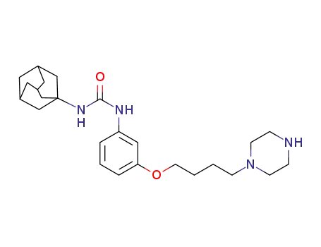 Molecular Structure of 1254951-29-5 (1-adamantan-1-yl-3-(3-(4-(piperazin-1-yl)butoxy)phenyl)urea)