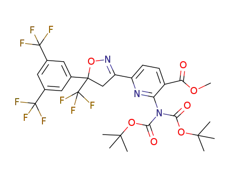 6-[5-(3,5-bistrifluoromethyl-phenyl)-5-trifluoromethyl-4,5-dihydro-isoxazol-3-yl]-2-bis(tert-butoxycarbonyl)amino-nicotinic acid methyl ester